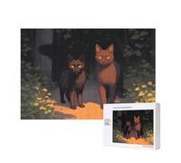 Poezjzw Cat Out Of The Shadows - Rompecabezas clásico de madera de 300 piezas para decoración del hogar, juego intelectual de 28 x 40 cm
