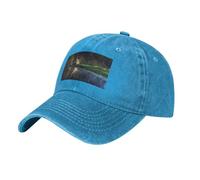 POEZJZW Chalet by The Lake - Gorra de béisbol con diseño de vaquero, ajustable, de algodón, unisex, color negro, azul, Talla única