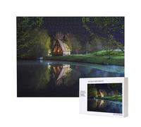 Poezjzw Chalet By The Lake Puzzles - Rompecabezas de madera para adultos, 500 piezas, para familia, amigos, decoración del hogar, arte de pared, 20.4 x 15 pulgadas