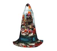 POEZJZW Chalet By The Sea - Capa con capucha con patrón de mar para adultos, hombres y mujeres, sudaderas con capucha de Navidad, disfraces de cosplay, talla L