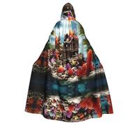 POEZJZW Chalet By The Sea - Disfraz de capa con capucha para hombres y mujeres, disfraz de Navidad con capucha para cosplay