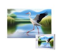 Poezjzw Cigüeñas en el agua Rompecabezas clásico para adultos, 1000 piezas, rompecabezas de madera moderno para decoración del hogar, juego intelectual, 75 x 50 cm