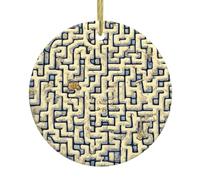 Poezjzw Colgante de cerámica con diseño de mapa del tesoro de laberinto, adecuado para el hogar, centros comerciales y celebraciones de vacaciones