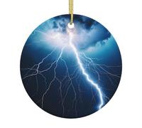 Poezjzw Colgante de cerámica con patrón de relámpago y trueno, adecuado para el hogar, centros comerciales y celebraciones navideñas