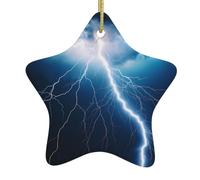 Poezjzw Colgante de cerámica con patrón de relámpago y trueno, adecuado para el hogar, centros comerciales y celebraciones navideñas