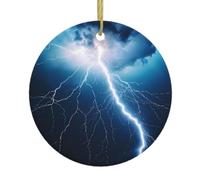 Poezjzw Colgante de cerámica con patrón de relámpago y trueno, adecuado para el hogar, centros comerciales y celebraciones navideñas
