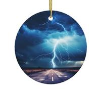 Poezjzw Colgante de cerámica con patrón de trueno y relámpago, adecuado para el hogar, centros comerciales y celebraciones de vacaciones