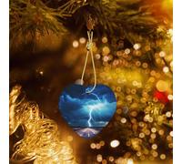 Poezjzw Colgante de cerámica con patrón de trueno y relámpago, adecuado para el hogar, centros comerciales y celebraciones de vacaciones