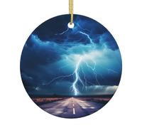 Poezjzw Colgante de cerámica con patrón de trueno y relámpago, adecuado para el hogar, centros comerciales y celebraciones de vacaciones