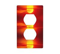 Poezjzw Cubierta de pared con patrón de amanecer rojo, placa de pared decorativa de 4.5 x 2.75 pulgadas para áreas residenciales y comerciales
