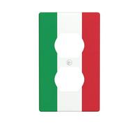 Poezjzw Cubiertas de salida con patrón de bandera de Italia, placa de pared para interruptor de luz, placa decorativa para cocina, baño, dormitorio, decoración de granja