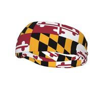 Poezjzw Diadema deportiva con patrón de bandera de Maryland, adecuada para correr, yoga, correr, ciclismo, banda elástica para la humedad