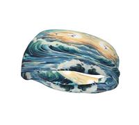 Poezjzw Diademas con patrón de gaviota para velero, atlético, béisbol, baloncesto, fútbol, transpirable, elástica, para deportes, correr, ejercicio