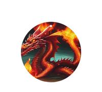 Poezjzw Dragon King In Fire - Ambientadores para coche, 4 unidades, forma redonda, para colgar, aromaterapia, ambientadores perfumados para dormitorio y baño