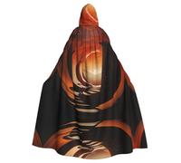 POEZJZW Dynamic Arc Cave - Capa larga unisex con capucha de longitud completa para Halloween, cosplay, disfraz