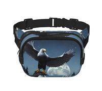 Poezjzw Eagle Under The Stars - Riñonera de viaje adecuada para correr, ciclismo y aventuras al aire libre, almacenar teléfonos móviles y tarjetas de crédito, Negro -, Talla única