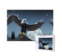 Poezjzw Eagle Under The Stars - Rompecabezas clásico para adultos, 300 piezas, rompecabezas de madera moderno para decoración del hogar, juego intelectual, 40 x 28 cm