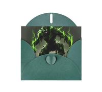 POEZJZW Elves On The Tree Spirit - Tarjetas de Navidad de papel perlado, con sobres verde oscuro, tarjetas de agradecimiento, boda, día de San Valentín, 10 unidades
