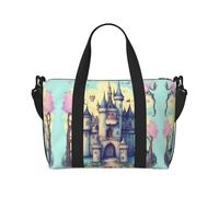Poezjzw Fairytale Castle - Bolsa de viaje para fin de semana, bolsas de mano de mano para mujer, bolsas de hospital para trabajo de parto y parto, bolsa de equipaje nocturna, color negro, talla única,