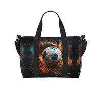 Poezjzw Firecracker - Bolsa de viaje de fútbol para mujer, bolsa de transporte para mujer, bolsas de hospital para trabajo de parto y parto, bolsa de equipaje nocturna, color negro, talla única,