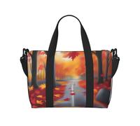 Poezjzw Forest Path - Bolsa de viaje para fin de semana, bolsas de mano para mujer, bolsas de hospital para trabajo de parto y parto, bolsa de equipaje nocturna, color negro, talla única, Negro, One