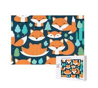 Poezjzw Fox Forest Happy Cut Classic - Rompecabezas de madera de 300 piezas para decoración del hogar, juego intelectual de 28 x 40 cm