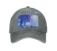 POEZJZW Gorra de béisbol ajustable con diseño de árbol después de la lluvia, para mujer, hombre, mujer, color negro, gris, Talla única