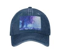 POEZJZW Gorra de béisbol ajustable con diseño de árbol después de la lluvia, para mujer, hombre, mujer, color negro, azul marino, Talla única