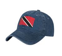 POEZJZW Gorra de béisbol ajustable con diseño de bandera de Trinidad y Tobago, para mujer, hombre, mujer, color negro, azul marino, Talla única
