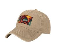 POEZJZW Gorra de béisbol con patrón de Dragon King in Fire para hombres y mujeres, sombreros de vaquero ajustables, unisex, color negro, natural, Talla única
