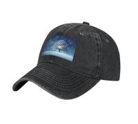 POEZJZW Gorra de béisbol con patrón de Nochebuena nevada para hombres y mujeres, sombreros de vaquero ajustables, unisex, color negro, Negro, talla única