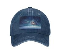 POEZJZW Gorra de béisbol con patrón de Nochebuena nevada para hombres y mujeres, sombreros de vaquero ajustables, unisex, color negro, Azul marino, talla única