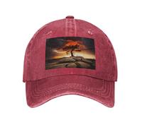 POEZJZW Gorra de béisbol con patrón de trueno y relámpago para hombres y mujeres, sombreros de vaquero ajustables, unisex, color negro, rosso, Talla única