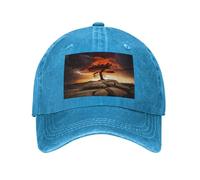 POEZJZW Gorra de béisbol con patrón de trueno y relámpago para hombres y mujeres, sombreros de vaquero ajustables, unisex, color negro, azul, Talla única