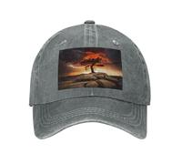 POEZJZW Gorra de béisbol con patrón de trueno y relámpago para hombres y mujeres, sombreros de vaquero ajustables, unisex, color negro, gris, Talla única