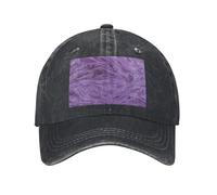 POEZJZW Gorra de béisbol con textura morada oscura con patrón de mármol, gorra de béisbol ajustable de metal, unisex, color negro, Negro, Talla única