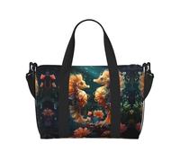 Poezjzw Hermosa bolsa de viaje de caballito de mar para parejas, bolsas de mano de mano de semana para mujeres, bolsas de hospital para trabajo de parto y parto, bolsa de equipaje nocturna, color