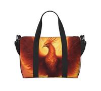Poezjzw Hermosa bolsa de viaje Phoenix bolsa de equipaje de mano, resistente al agua, para fin de semana, plegable, color negro, talla única, Black, Talla única