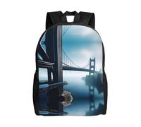 POEZJZW High Bridge Over The Sea - Mochila para laptop con diseño de puente alto, para enfermera, elegante, viajes, escuela, libros, mochilas casuales