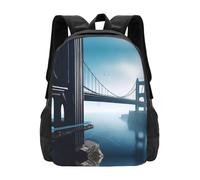 POEZJZW High Bridge Over The Sea - Mochila para laptop con diseño de puente alto, para enfermera, elegante, viajes, escuela, libros, mochilas casuales