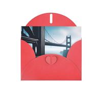 POEZJZW High Bridge Over The Sea Pearl Tarjetas de Navidad de papel, con sobres rojos, tarjetas de agradecimiento, boda, día de San Valentín, 10 unidades