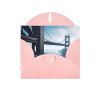 POEZJZW High Bridge Over The Sea Pearl Tarjetas de Navidad de papel, con sobres rosas, tarjetas de agradecimiento, boda, día de San Valentín, 10 unidades