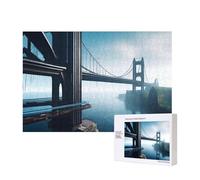 Poezjzw High Bridge Over The Sea - Rompecabezas clásico para adultos, 300 piezas, rompecabezas de madera moderno para decoración del hogar, juego intelectual, 40 x 28 cm
