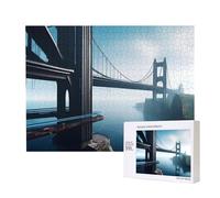 Poezjzw High Bridge Over The Sea - Rompecabezas clásico para adultos, 500 piezas, rompecabezas de madera moderno para decoración del hogar, juego intelectual, 52 x 38 cm