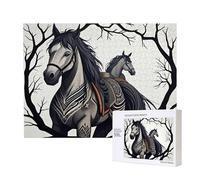 Poezjzw Horse In The Forest - Rompecabezas clásico para adultos, 500 piezas, rompecabezas de madera moderno para decoración del hogar, juego intelectual, 52 x 38 cm