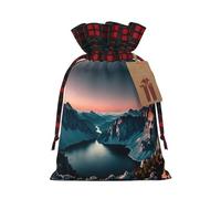 POEZJZW Impresionante bolsa de regalo con cordón de paisaje, bolsa de aperitivos, bolsa de caramelos, perfecta para celebraciones, Navidad, cumpleaños, fiestas, etc