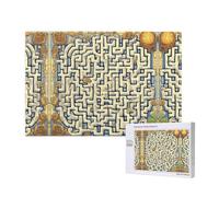 Poezjzw Laberinto mapa del tesoro rompecabezas clásico adulto 1000 piezas rompecabezas de madera moderno decoración del hogar juego intelectual 75 x 50 cm