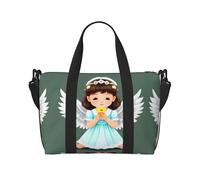 Poezjzw Linda bolsa de viaje con diseño de ángel pequeño para fin de semana, bolsas de transporte para mujeres, bolsas de hospital para trabajo de parto y parto, bolsa de equipaje nocturna, color
