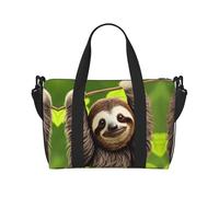 Poezjzw Linda bolsa de viaje de perezoso para fin de semana, bolsas de mano para mujeres, bolsas de hospital para trabajo de parto y parto, bolsa de equipaje nocturna, color negro, talla única, Negro,