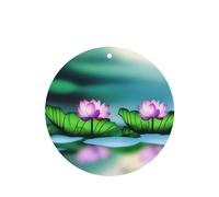 Poezjzw Lotus On The Lake - Ambientadores para coche, 6 unidades, forma redonda, para colgar, aromaterapia, ambientadores perfumados para dormitorio y baño